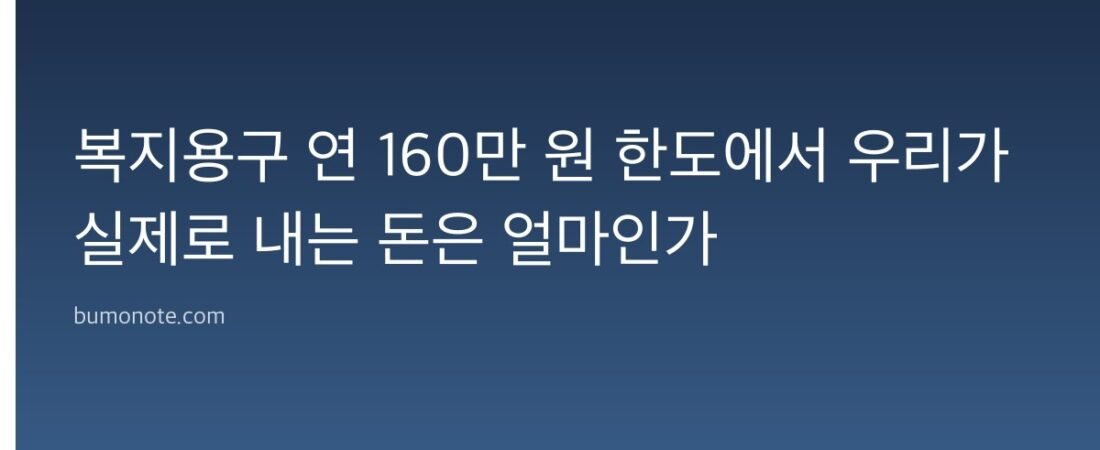 복지용구 연 160만 원 한도에서 우리가 실제로 내는 돈은 얼마인가