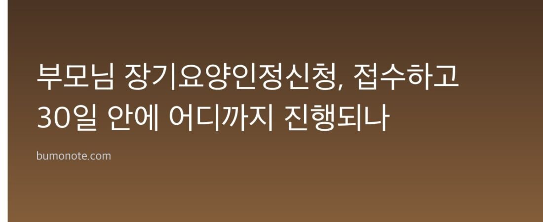 부모님 장기요양인정신청, 접수하고 30일 안에 어디까지 진행되나